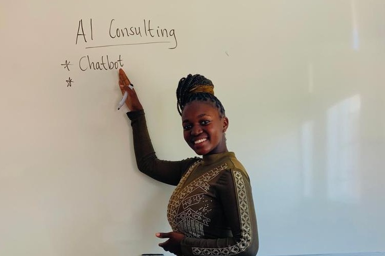 AI coding on a screen